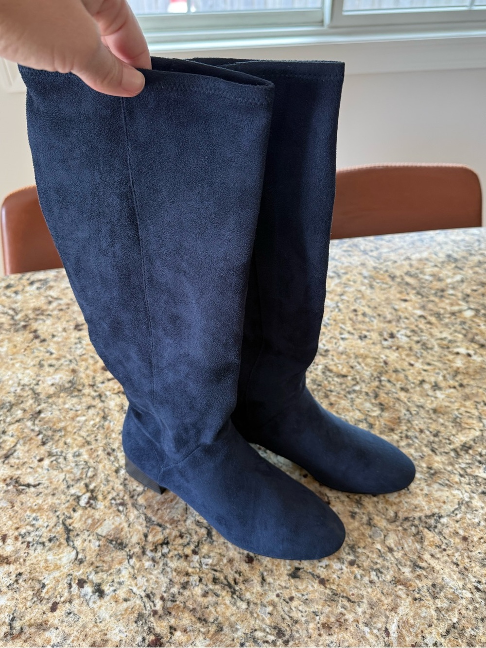 NEW Women’s Biden Cara Flat Stretch Knee Boots NAVY size 38